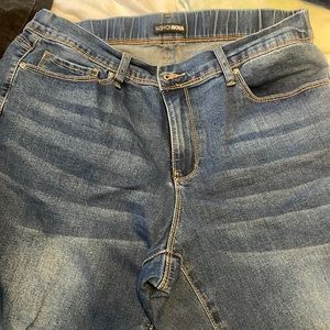 Scrunched waist, ripped, flair fashion nova jeans